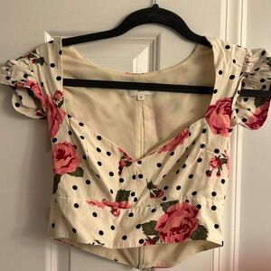 LPA top floral black n white design